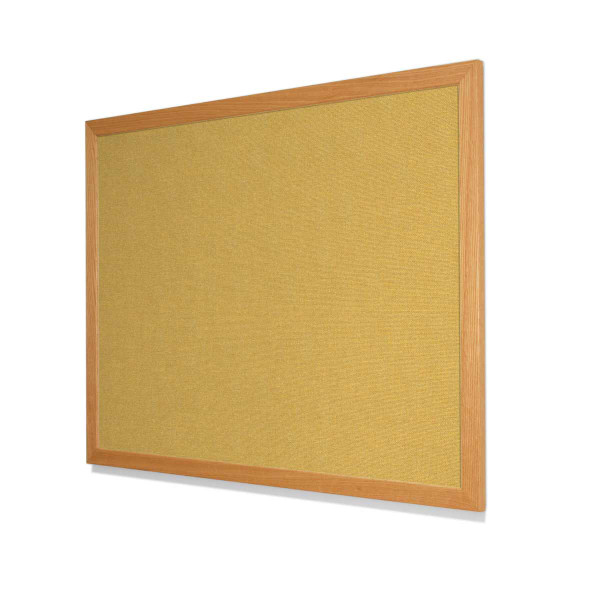 Guilford of Maine FR701 Yellow Cork Board with Red Oak Frame